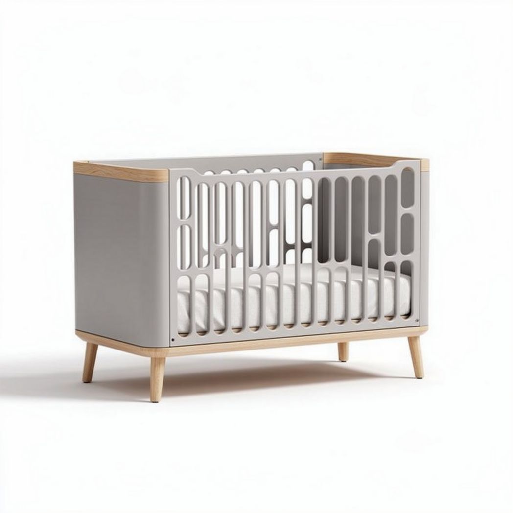 Wiegen van MDF met houten details voor de kinderopvang - 120 x 60 x 75cm